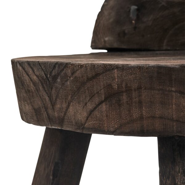 ROSALIE DECORATIVE STOOL/CHAIR WOOD DARK BROWN - Image 4