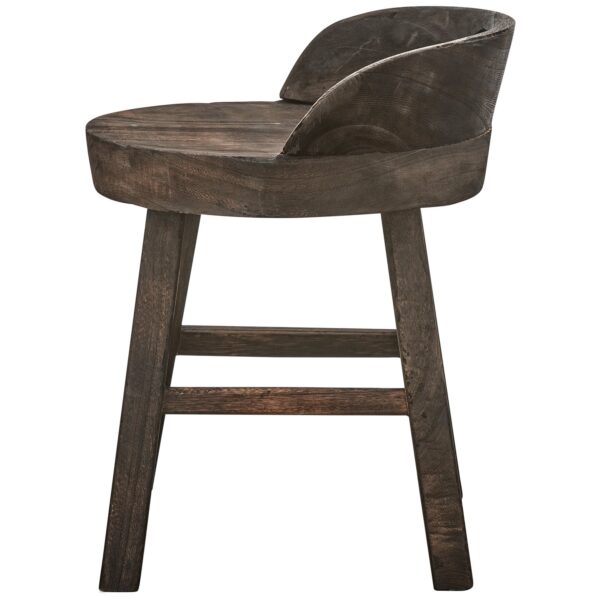 ROSALIE DECORATIVE STOOL/CHAIR WOOD DARK BROWN - Image 5