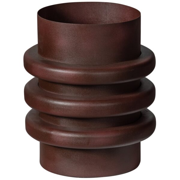 MALIN RIBBED VASE ALUMINUM RUM 31xØ26CM