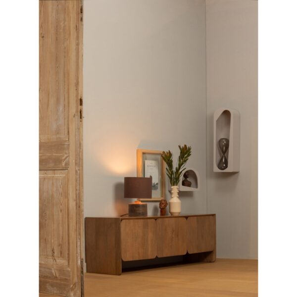 MENZO TABLE LAMP WITH CARVING WOOD WARM BROWN - Image 2