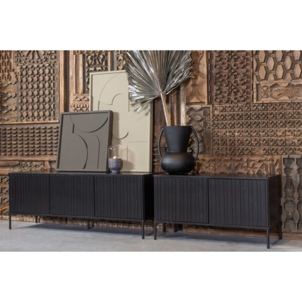 NEW GRAVURE TV UNIT 100 CM PINE DUST/BLACK - Image 6