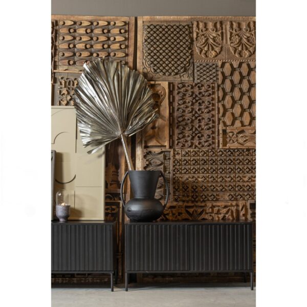 NEW GRAVURE TV UNIT 100 CM PINE DUST/BLACK - Image 5