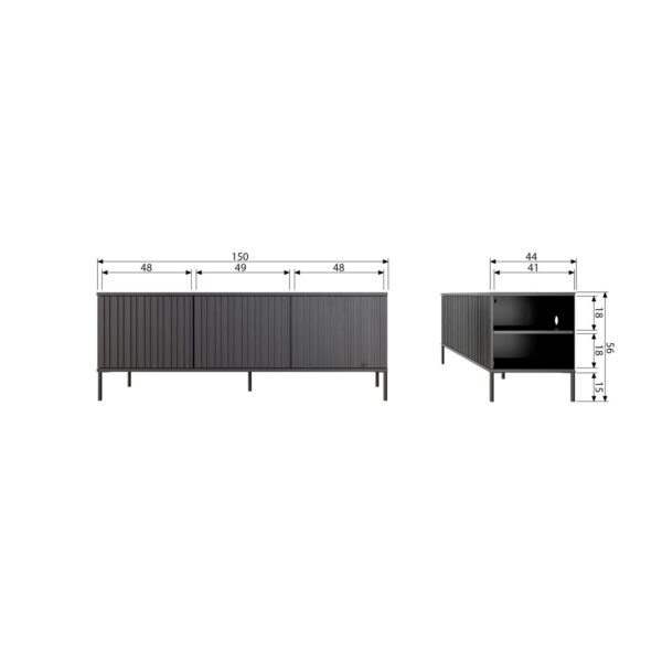 NEW GRAVURE TV UNIT 150 CM ASH VENEER ESPRESSO - Image 4