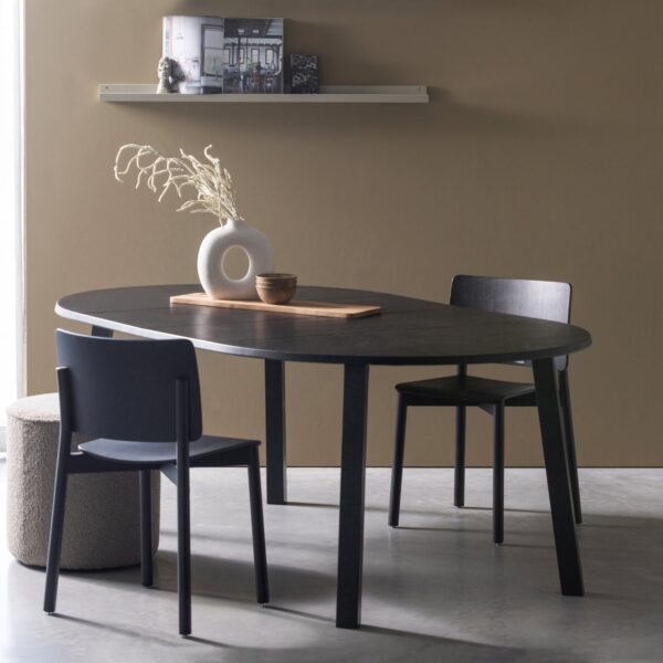 LANGE JAN Ø EXTENDABLE DINING TABLE OAK BLACKNIGHT - Image 9