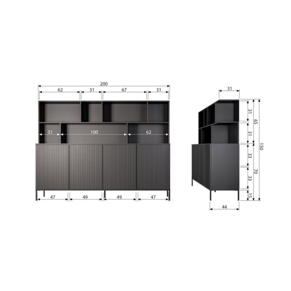 NEW GRAVURE WALL CABINET PINE DUST/BLACK - Image 10