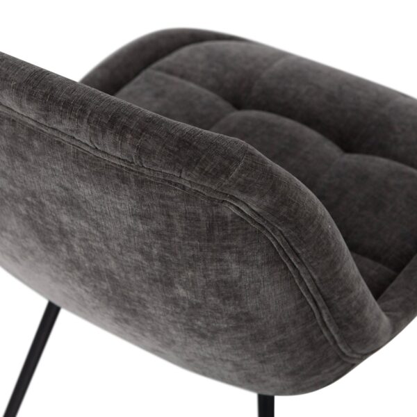 CRATE DINING CHAIR GLOSSY VELVET DARK GREY/WARM GREY - Image 12