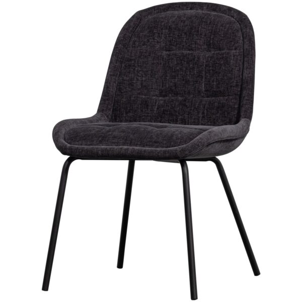 CRATE DINING CHAIR GLOSSY VELVET DARK GREY/WARM GREY