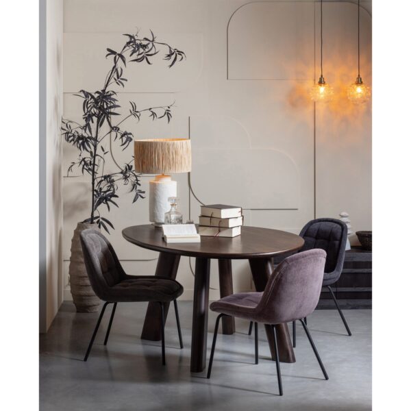 CRATE DINING CHAIR GLOSSY VELVET DARK GREY/WARM GREY - Image 3