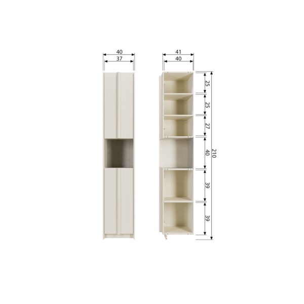 BASU SMALL CABINET 40CM PINE DUST INCL CONCRETE DECOR - Image 7
