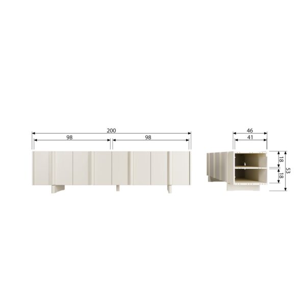 BASU TV UNIT 200CM PINE MOSS/DUST - Image 6
