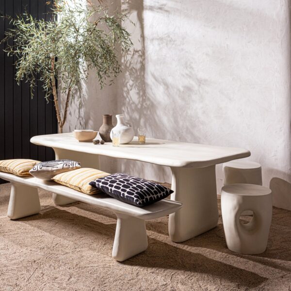 LOGGIA DINING BENCH REINFORCED FIBER NATURAL 227x40CM - Image 5