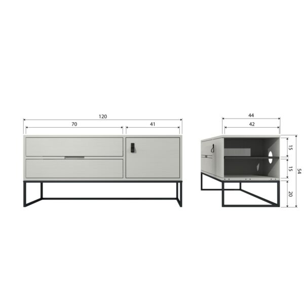 SILAS TV UNIT 120CM PINE DUST - Image 4