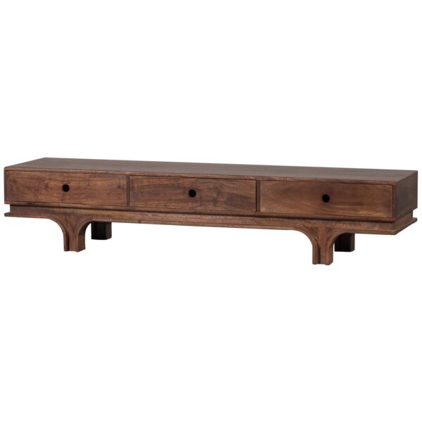 STAES TV-STAND 3 DRAWERS MANGO WOOD WALNUT - Image 4