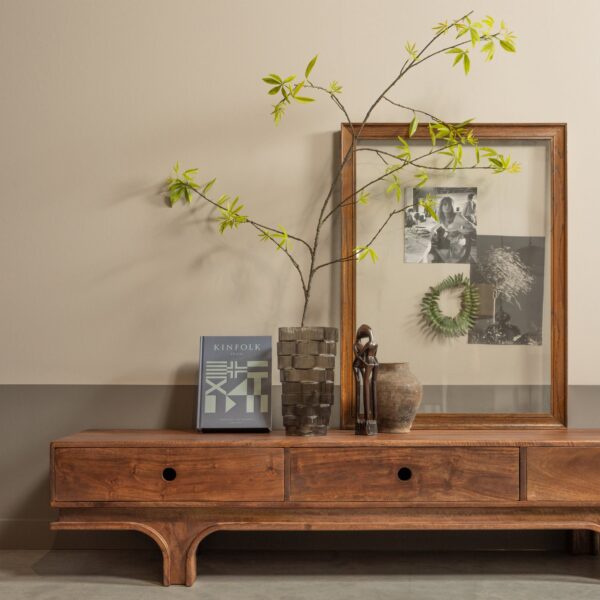 STAES TV-STAND 3 DRAWERS MANGO WOOD WALNUT - Image 2