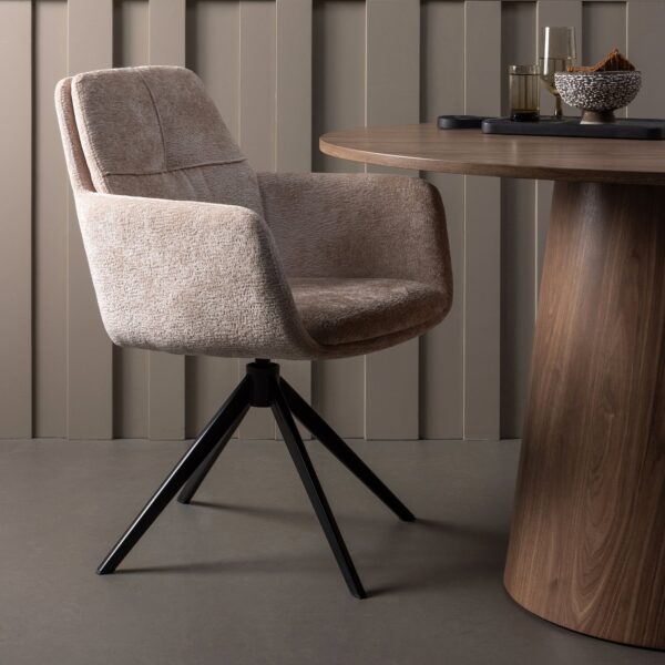 MAAN DINING TABLE ROUND MDF WALNUT Ø120CM - Image 2