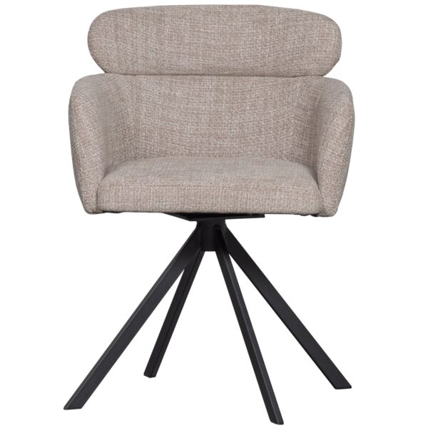FENNE SWIVEL DINING CHAIR WOVEN FABRIC NATURAL - Image 5