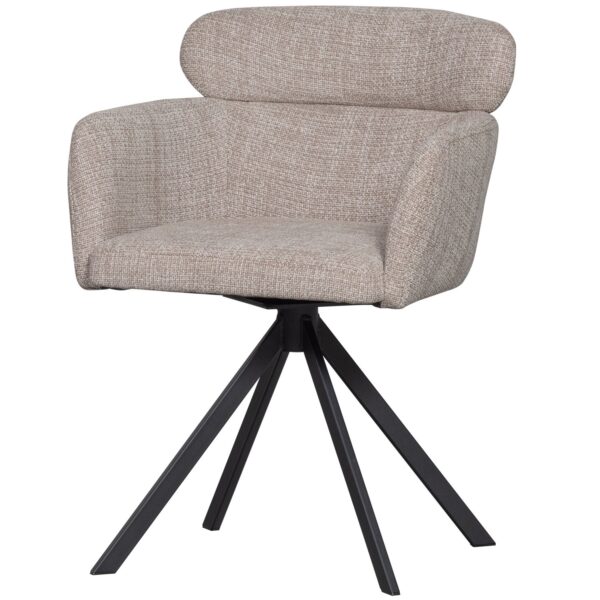 FENNE SWIVEL DINING CHAIR WOVEN FABRIC NATURAL