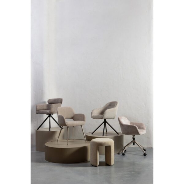 FENNE SWIVEL DINING CHAIR WOVEN FABRIC NATURAL - Image 3