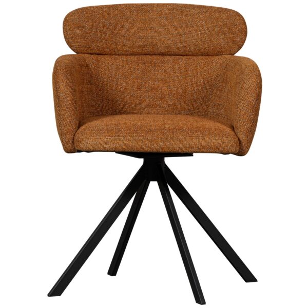 FENNE SWIVEL DINING CHAIR WOVEN FABRIC GINGER - Image 5