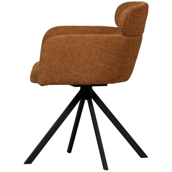 FENNE SWIVEL DINING CHAIR WOVEN FABRIC GINGER - Image 6