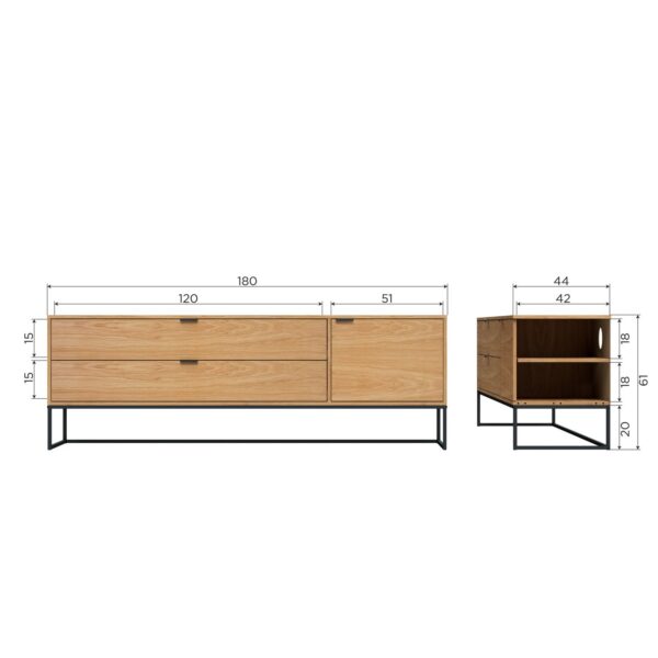 SILAS TV UNIT 180CM OAK DECOR - Image 6