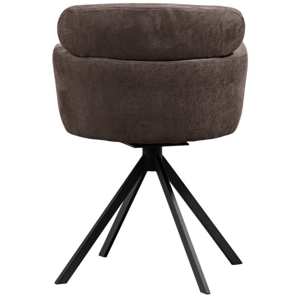 FENNE SWIVEL DINING CHAIR FAUX LEATHER BLACK/GREY - Image 7