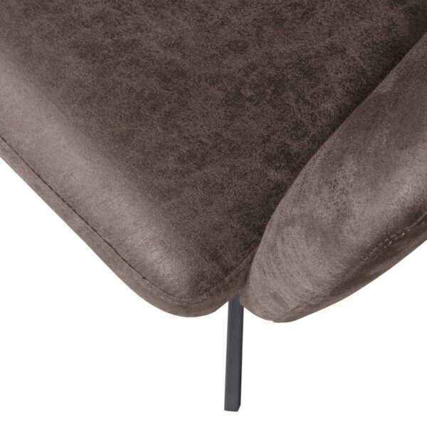 FENNE SWIVEL DINING CHAIR FAUX LEATHER BLACK/GREY - Image 6