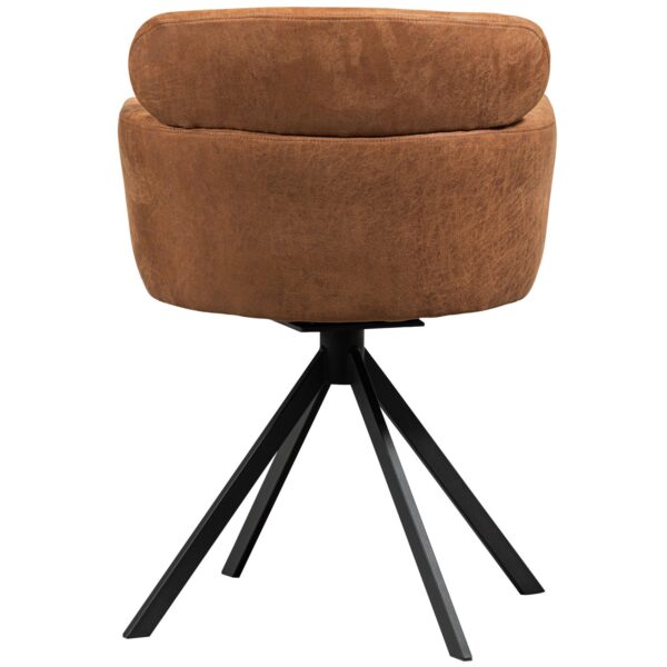 FENNE SWIVEL DINING CHAIR FAUX LEATHER COGNAC - Image 7