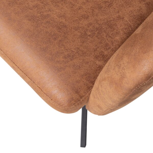 FENNE SWIVEL DINING CHAIR FAUX LEATHER COGNAC - Image 5