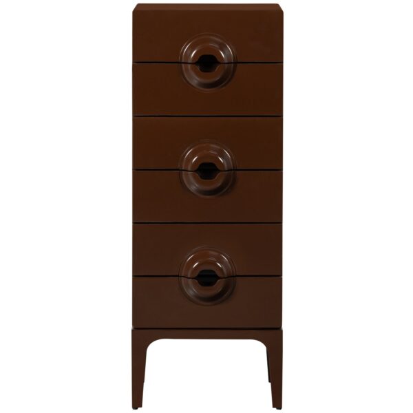 MERGE DRESSER 6 DRAWERS WOOD BROWN/RED - Image 5