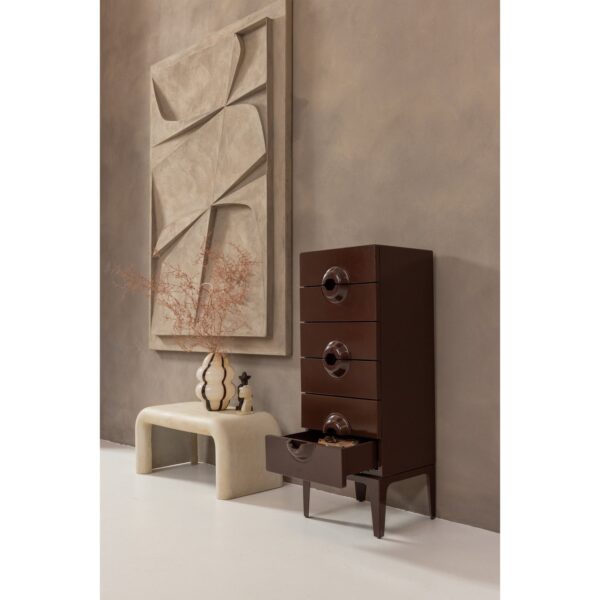 MERGE DRESSER 6 DRAWERS WOOD BROWN/RED - Image 2