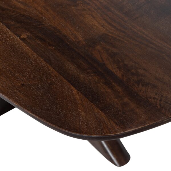 BRIDGE DINING TABLE CROSS LEG MANGO WOOD WALNUT 180x100CM - Image 6