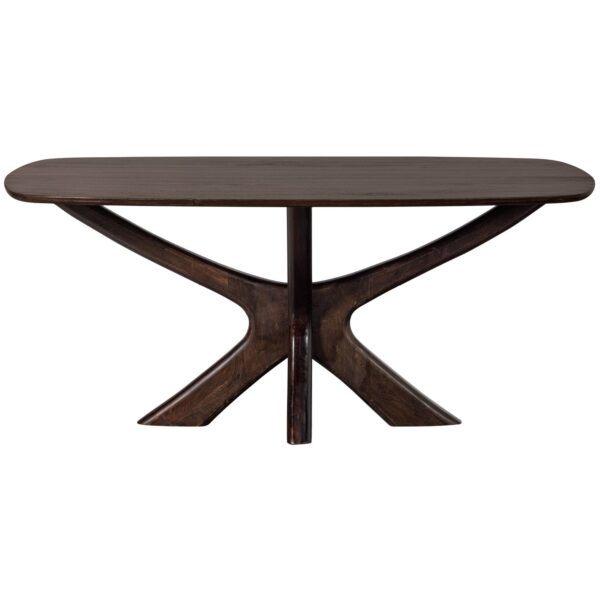 BRIDGE DINING TABLE CROSS LEG MANGO WOOD WALNUT 180x100CM - Image 4