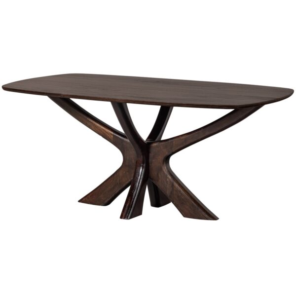 BRIDGE DINING TABLE CROSS LEG MANGO WOOD WALNUT 180x100CM