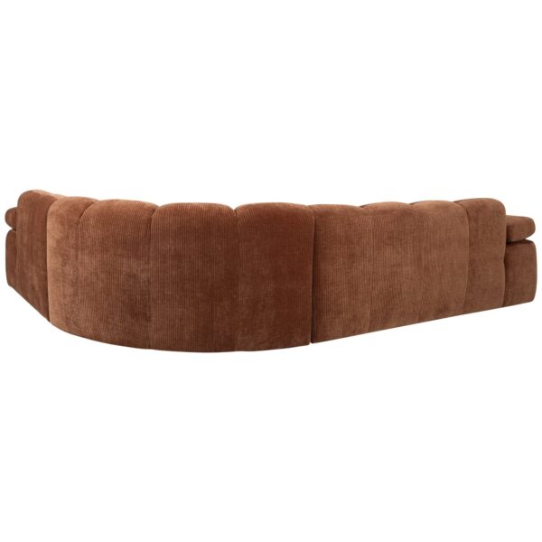 MOJO CORNER SOFA RIGHT WOVEN RIB FABRIC RUST BROWN - Image 11