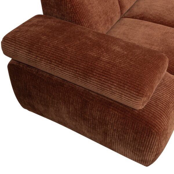 MOJO CORNER SOFA RIGHT WOVEN RIB FABRIC RUST BROWN - Image 10