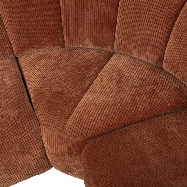 MOJO CORNER SOFA RIGHT WOVEN RIB FABRIC RUST BROWN - Image 9