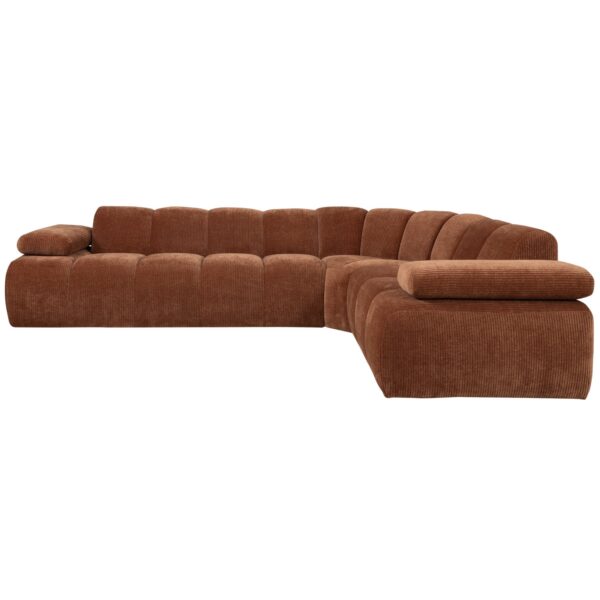 MOJO CORNER SOFA RIGHT WOVEN RIB FABRIC RUST BROWN - Image 7