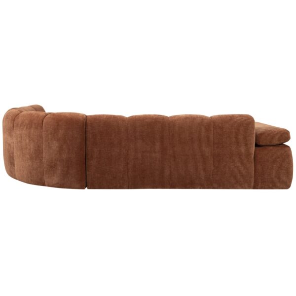 MOJO CORNER SOFA RIGHT WOVEN RIB FABRIC RUST BROWN - Image 2
