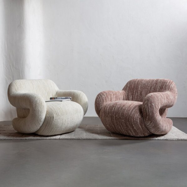 FOLKE ARMCHAIR CHENILLE NATURAL MELANGE - Image 5