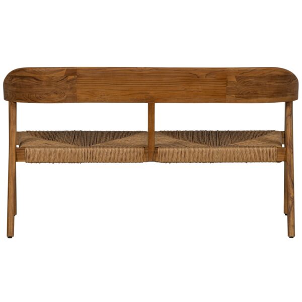 CHENA GARDEN BENCH WITH ROUND BACK WICKER/TEAK NATURAL - Image 5
