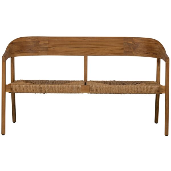 CHENA GARDEN BENCH WITH ROUND BACK WICKER/TEAK NATURAL - Image 4