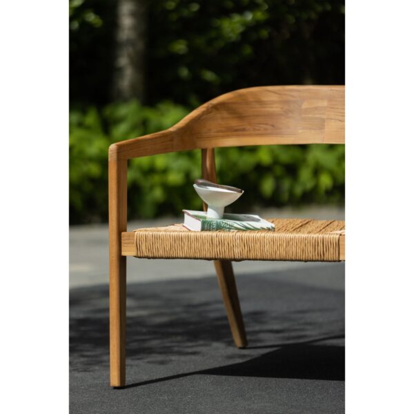 CHENA GARDEN BENCH WITH ROUND BACK WICKER/TEAK NATURAL - Image 2