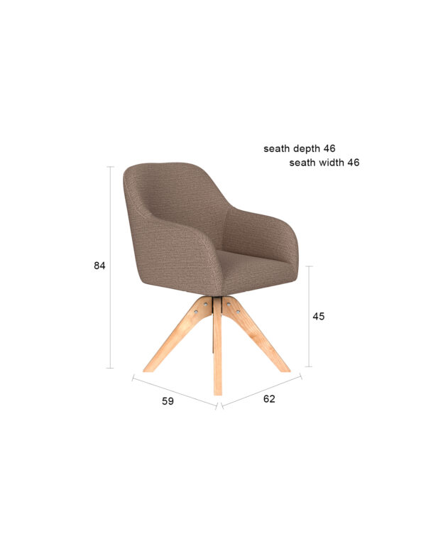 Chair Otis Taupe/Ocre/Grey/Green/Off White- Metal/Spider/Wood Legs - Image 11