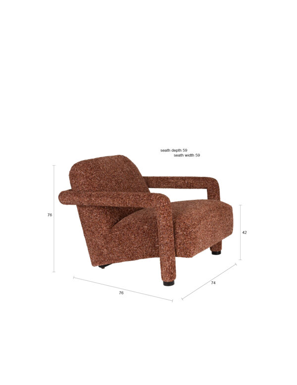 Lounge Chair Kent Ochre/Bordoux Red - Image 13