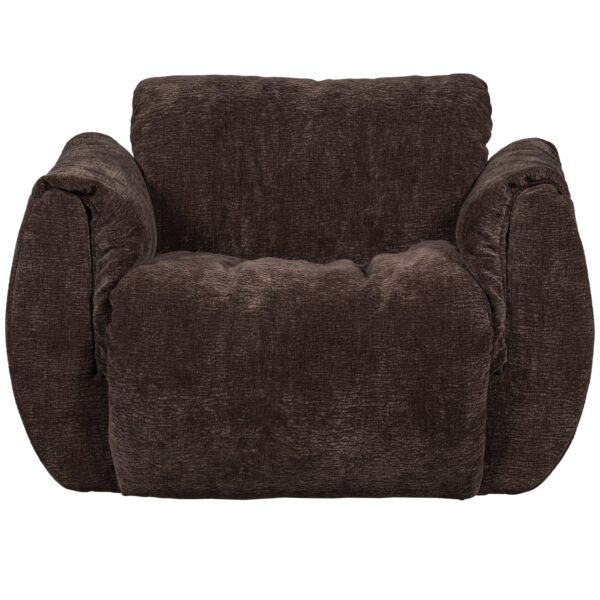 BAGGY SWIVEL ARMCHAIR 3D CHENILLE SAND/DARK BROWN/MID BROWN - Image 4