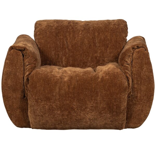 BAGGY SWIVEL ARMCHAIR 3D CHENILLE SAND/DARK BROWN/MID BROWN - Image 10