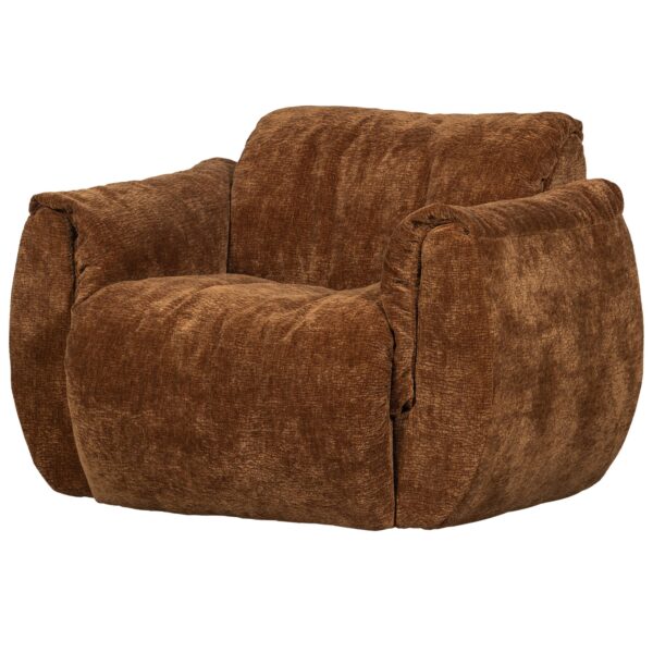 BAGGY SWIVEL ARMCHAIR 3D CHENILLE SAND/DARK BROWN/MID BROWN - Image 11