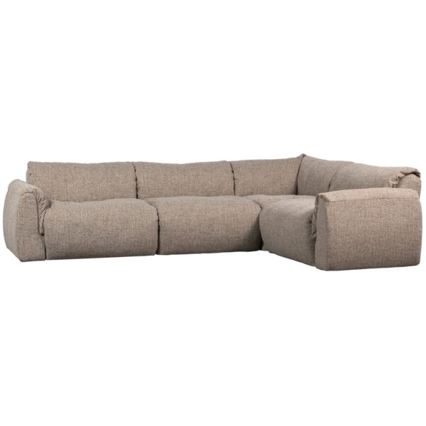 BAGGY CORNER SOFA RIGHT WOVEN FABRIC BROWN MELANGE/GREY/NATURAL