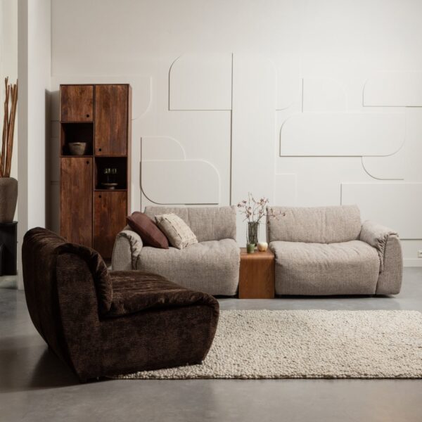 BAGGY 2-SEATER WOVEN FABRIC WARM GREY MELANGE/NATURAL - Image 5